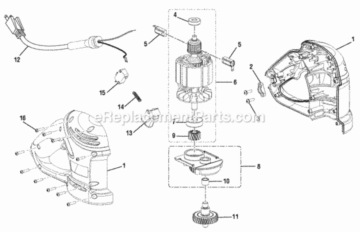 General_Assembly_(Part_1) Diagram and Parts List for JM82G  Ryobi Biscuit Joiner
