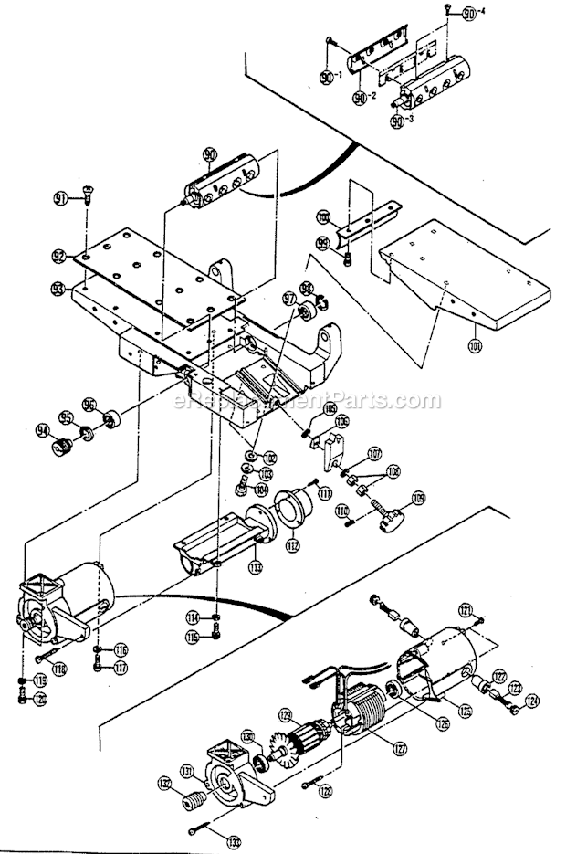 Page C Diagram and Parts List for JP-155  Ryobi Planer Jointer