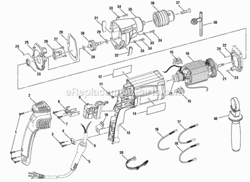 Page A Diagram and Parts List for NT1D  Ryobi Electric Drill