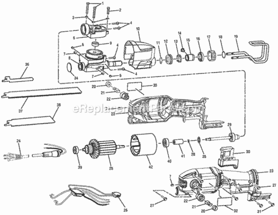 Page A Diagram and Parts List for NT1RS  Ryobi Reciprocating Saw
