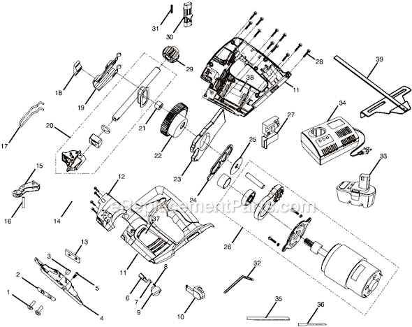 Page A Diagram and Parts List for OJ1802  Ryobi Jig Saw