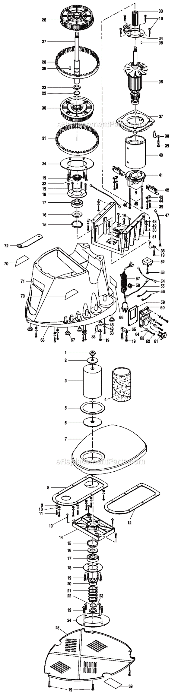 Page A Diagram and Parts List for OSS500  Ryobi Sander Polisher