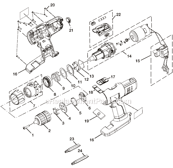 Page A Diagram and Parts List for P200  Ryobi Cordless Drill