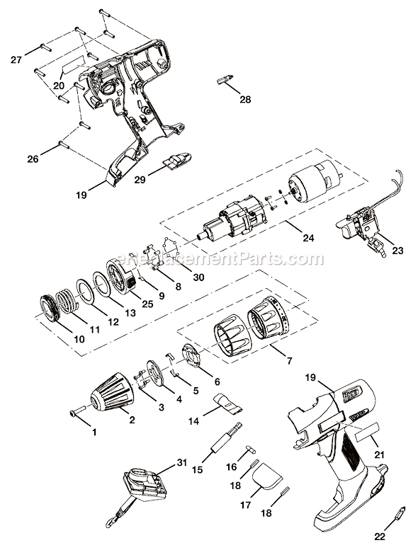 Page A Diagram and Parts List for P201  Ryobi Cordless Drill