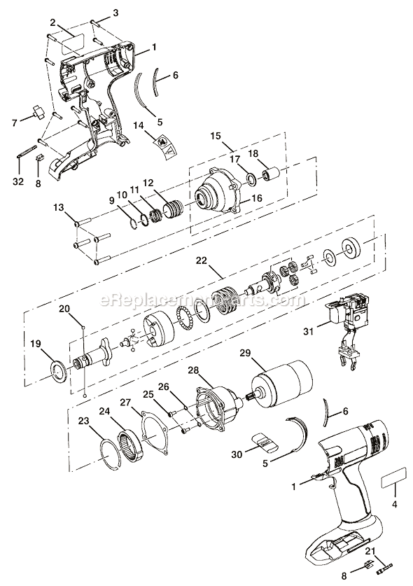 Page A Diagram and Parts List for P231  Ryobi Impact Driver