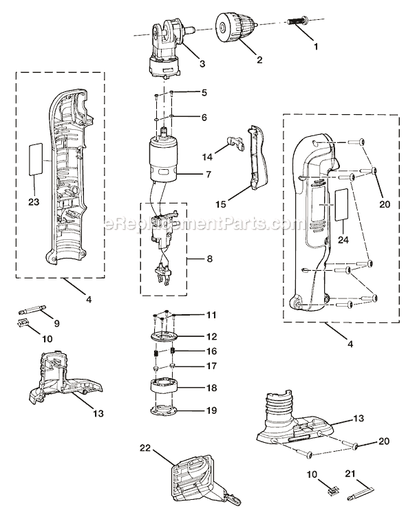Page A Diagram and Parts List for P240  Ryobi Cordless Drill