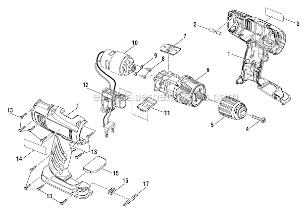 Page A Diagram and Parts List for P271  Ryobi Cordless Drill