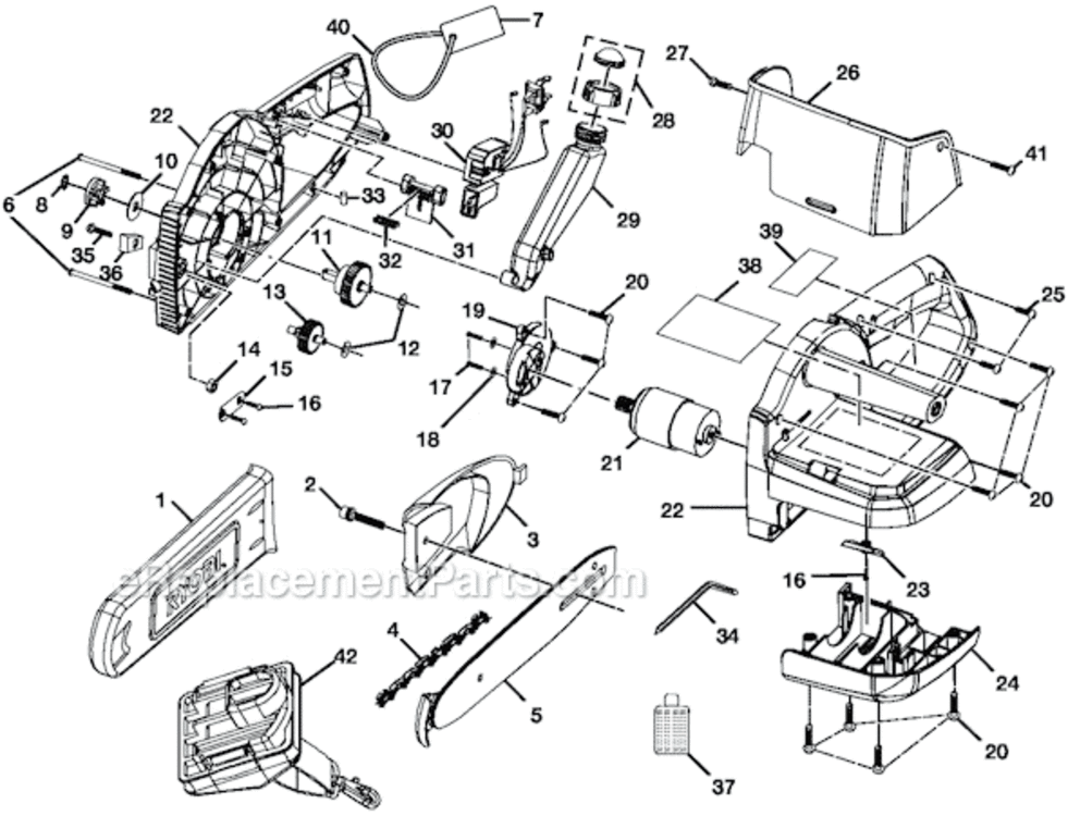 Page A Diagram and Parts List for P540  Ryobi Chainsaw