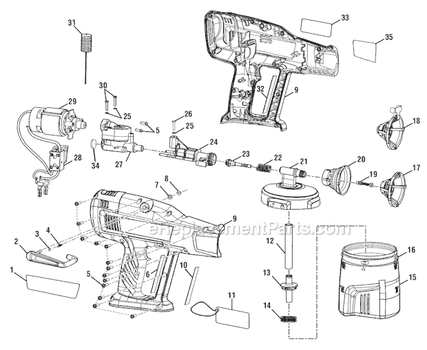Page A Diagram and Parts List for P631K1  Ryobi Paint Sprayer