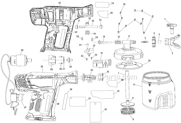 Page A Diagram and Parts List for P650K  Ryobi Paint Sprayer