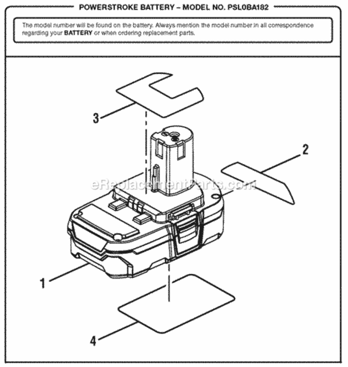 Page A Diagram and Parts List for PSL0BA182  Ryobi Charger