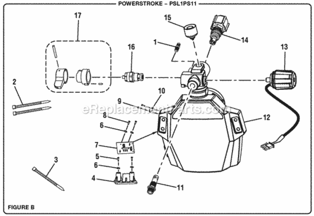 Page B Diagram and Parts List for PSL1PS11  Ryobi Paint Sprayer