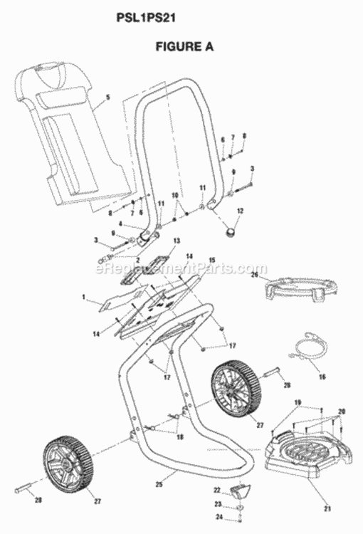 Page A Diagram and Parts List for PSL1PS21  Ryobi Paint Sprayer
