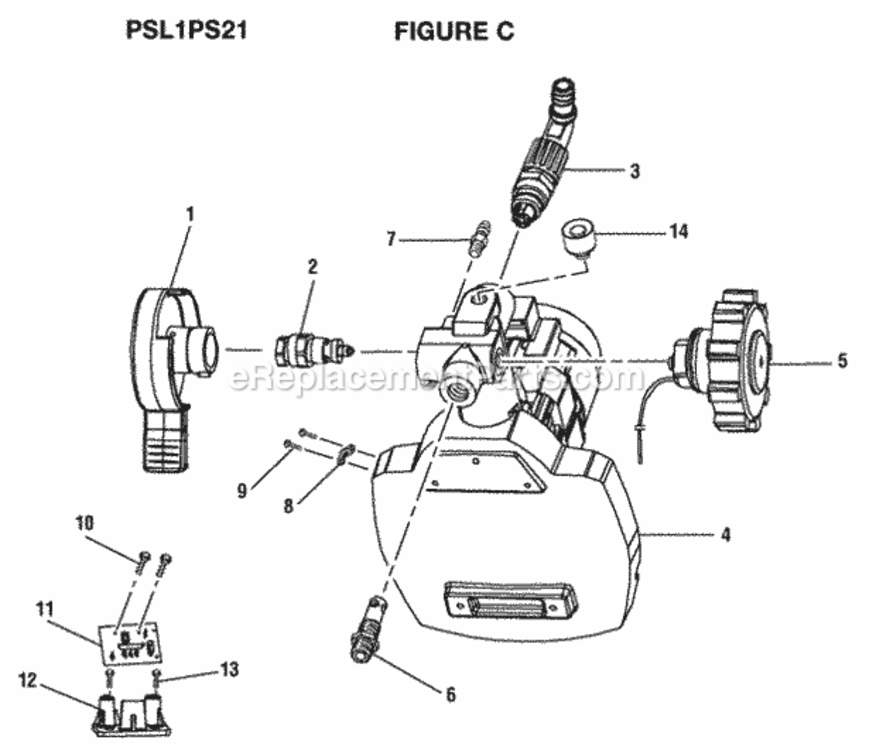 Page C Diagram and Parts List for PSL1PS21  Ryobi Paint Sprayer