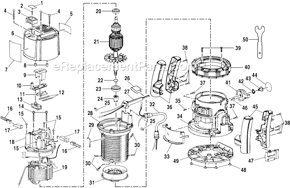 Page A Diagram and Parts List for R161  Ryobi Router