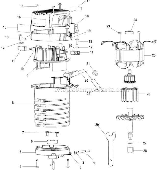 Page A Diagram and Parts List for R1801M1  Ryobi Router