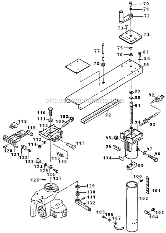 Page B Diagram and Parts List for RA-200  Ryobi Miter Saw