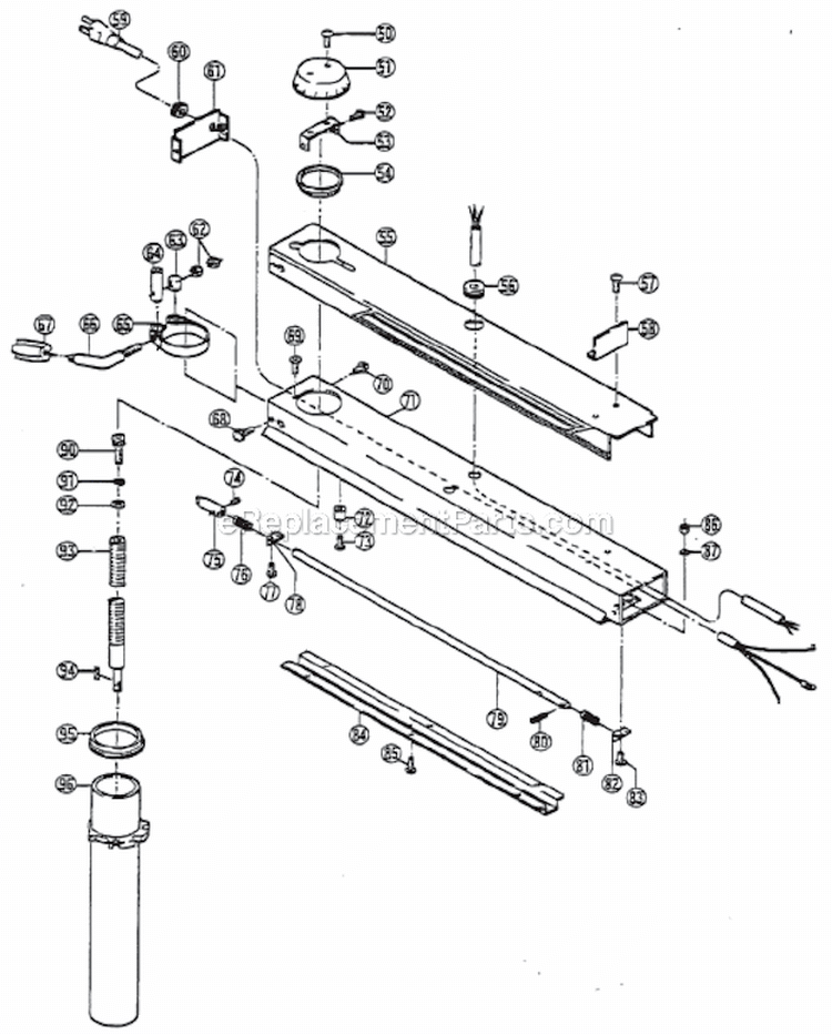 Page B Diagram and Parts List for RA-2500  Ryobi Miter Saw