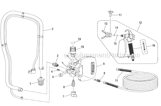 Page B Diagram and Parts List for RAP200B  Ryobi Paint Sprayer