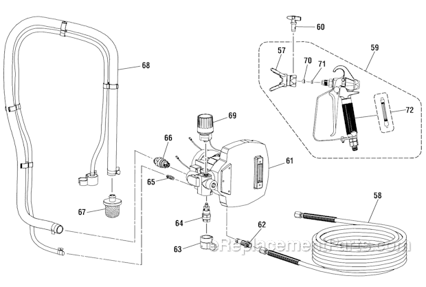 Page B Diagram and Parts List for RAP200  Ryobi Paint Sprayer