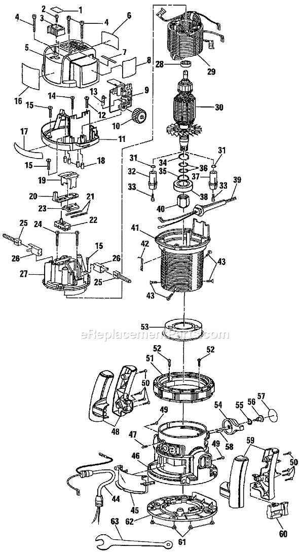 Page A Diagram and Parts List for RE170VS  Ryobi Router