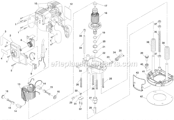Page A Diagram and Parts List for RE180PL2  Ryobi Router