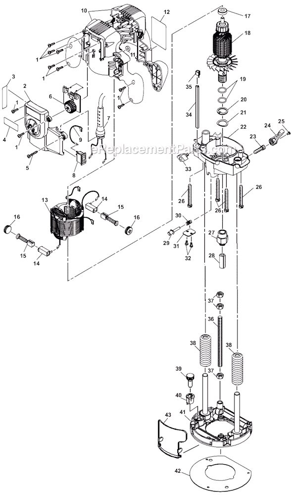 Page A Diagram and Parts List for RE180PL  Ryobi Router