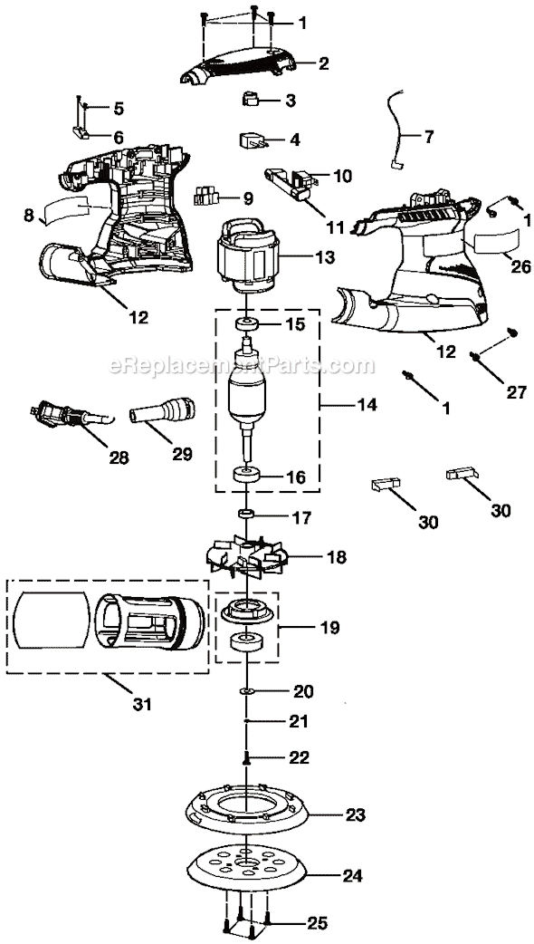 Page A Diagram and Parts List for RS290  Ryobi Sander Polisher
