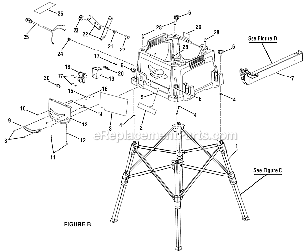 Page B Diagram and Parts List for RTS20  Ryobi Table Saw