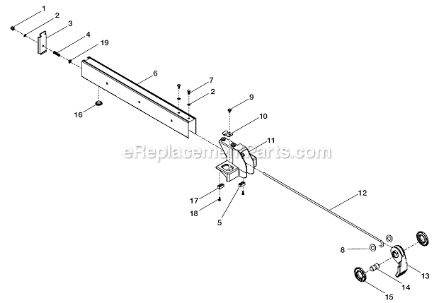 Page C Diagram and Parts List for RTS21  Ryobi Table Saw