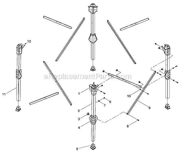 Page D Diagram and Parts List for RTS21  Ryobi Table Saw