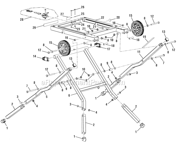 Page C Diagram and Parts List for RTS30  Ryobi Table Saw