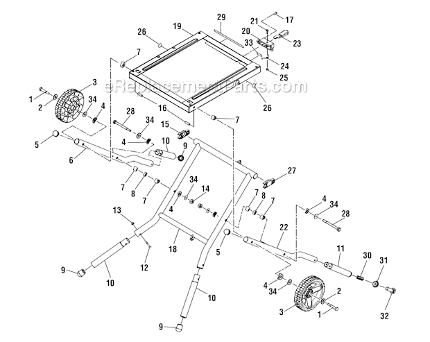 Page D Diagram and Parts List for RTS31  Ryobi Table Saw