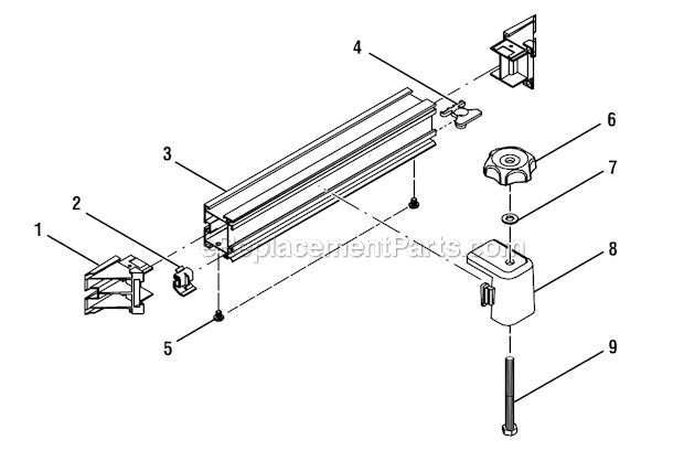 Page E Diagram and Parts List for RTS31  Ryobi Table Saw