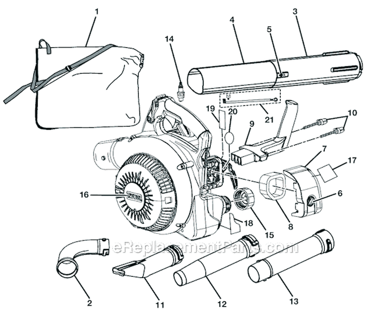 Page C Diagram and Parts List for RY08548  Ryobi Leaf Blower / Vacuum