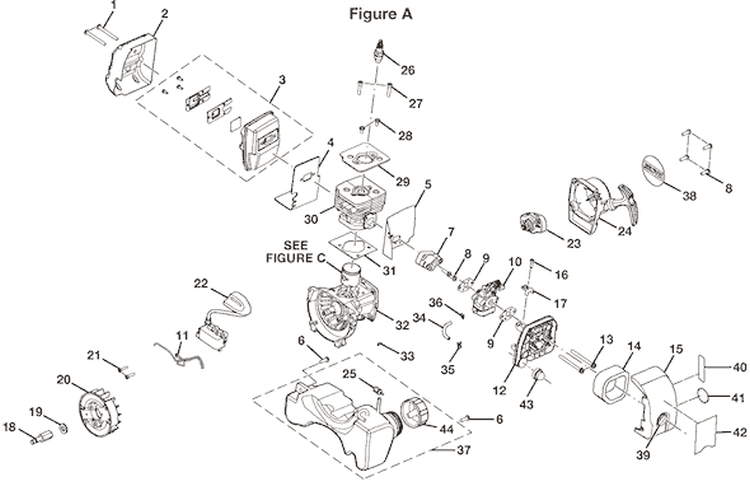 Page A Diagram and Parts List for RY08570  Ryobi Leaf Blower / Vacuum