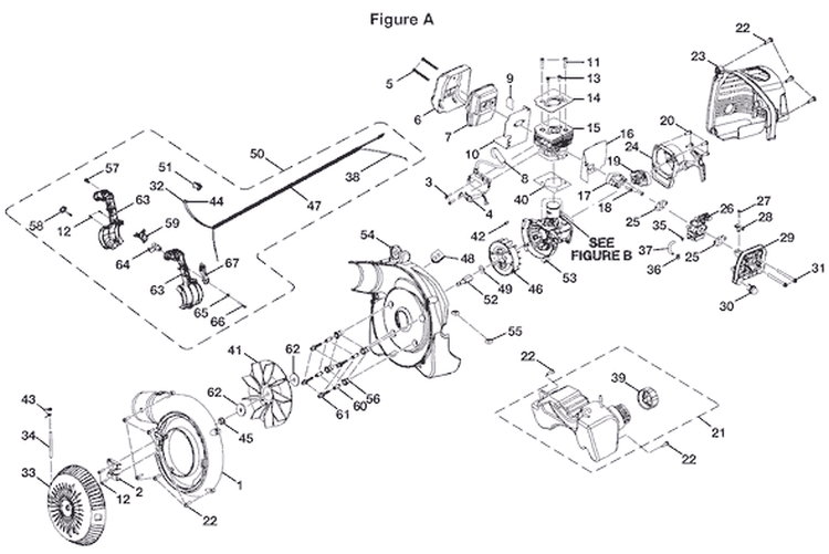 Page A Diagram and Parts List for RY08576  Ryobi Leaf Blower / Vacuum