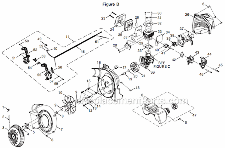 Page B Diagram and Parts List for RY08578  Ryobi Leaf Blower / Vacuum