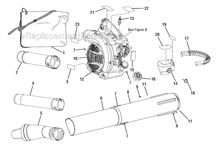 Page A Diagram and Parts List for RY09055  Ryobi Leaf Blower / Vacuum