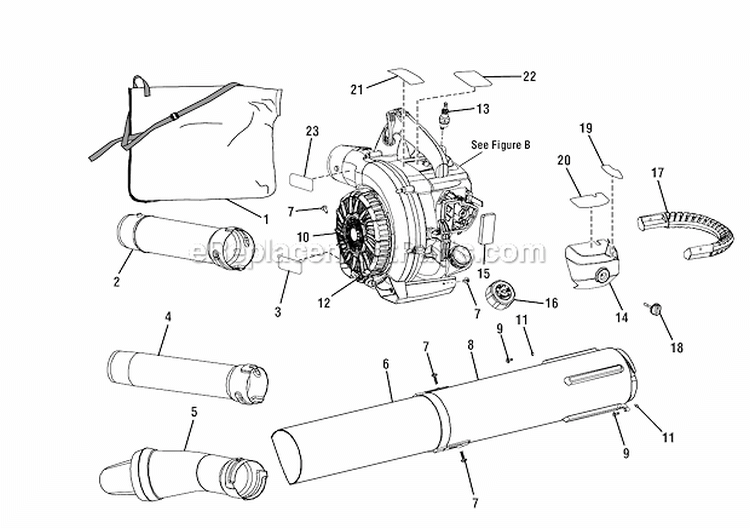 Figure_A Diagram and Parts List for RY09056  Ryobi Leaf Blower / Vacuum