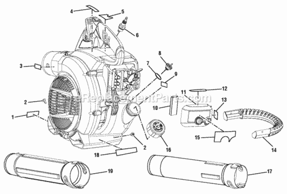 Page A Diagram and Parts List for RY09466A  Ryobi Leaf Blower / Vacuum
