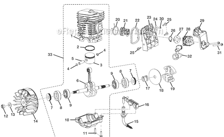 Page C Diagram and Parts List for RY10520  Ryobi Chainsaw