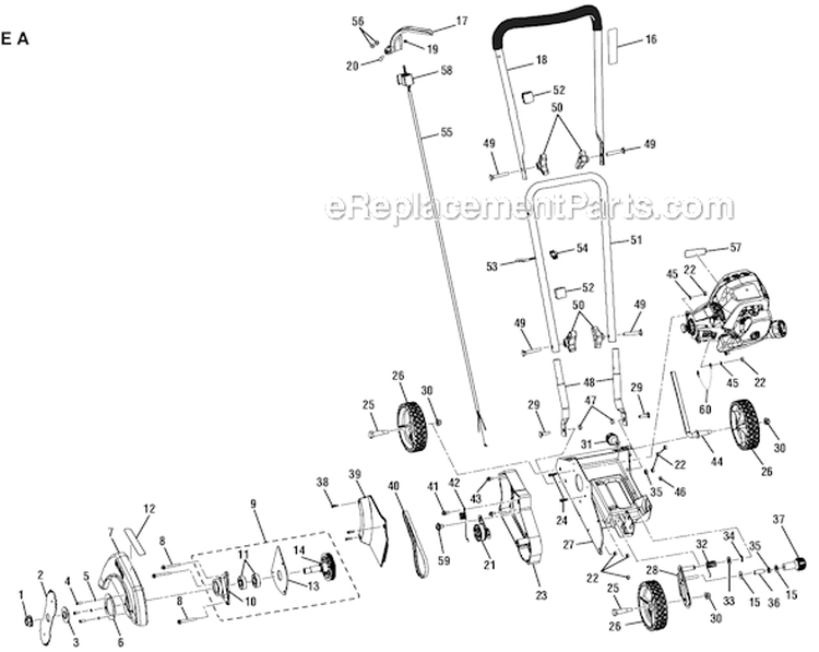 Page A Diagram and Parts List for RY13050A  Ryobi Edger