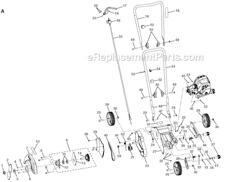Page A Diagram and Parts List for RY13050  Ryobi Edger