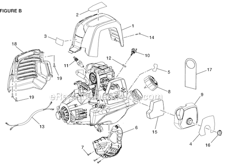Page B Diagram and Parts List for RY13050  Ryobi Edger