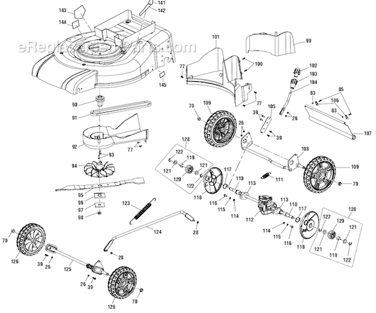 Page B Diagram and Parts List for RY14110  Ryobi Lawn Mower