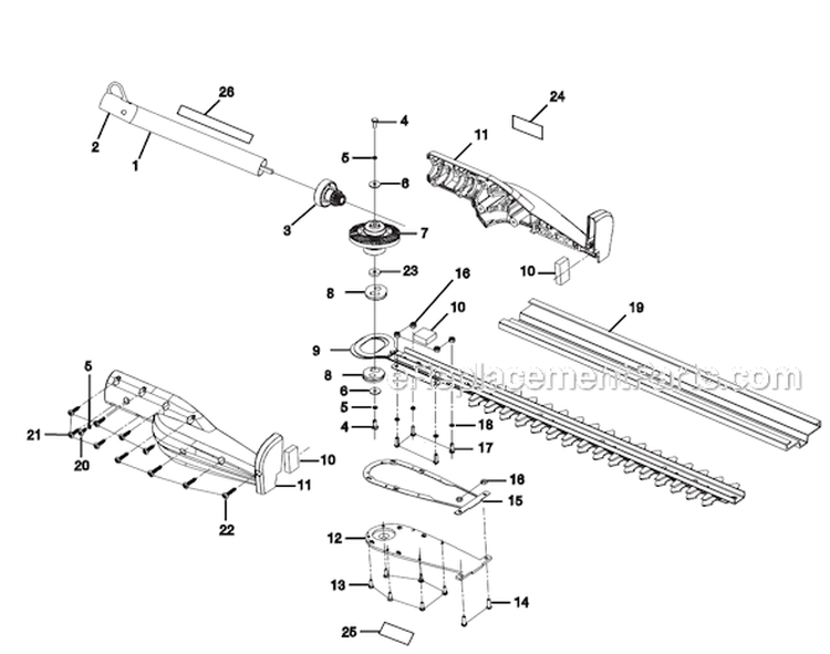 Page A Diagram and Parts List for RY15703  Ryobi Hedge Trimmer