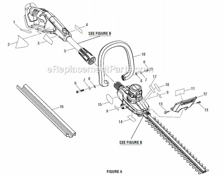 Page A Diagram and Parts List for RY24600  Ryobi Hedge Trimmer