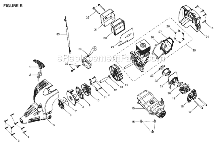 Page B Diagram and Parts List for RY26000  Ryobi Trimmer