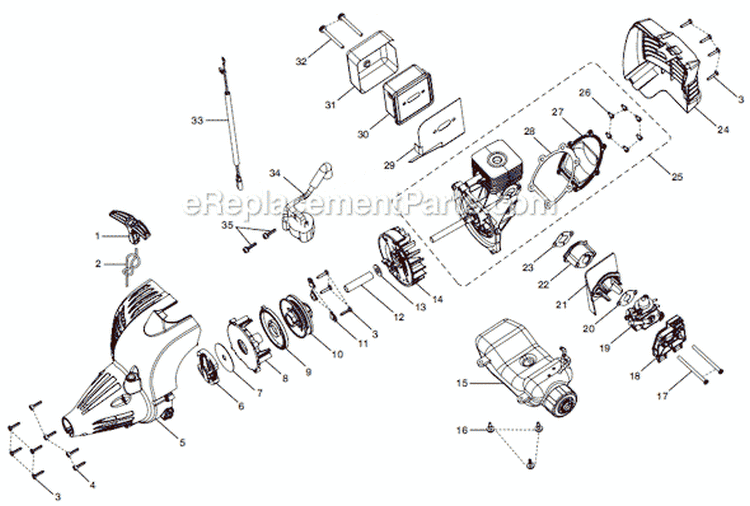 Page B Diagram and Parts List for RY26921  Ryobi Trimmer